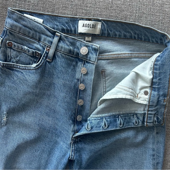 Agolde High Rise, light-medium wash, straight/slim jeans **Brand New** - Picture 8 of 13